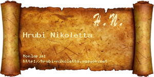 Hrubi Nikoletta névjegykártya