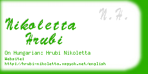 nikoletta hrubi business card